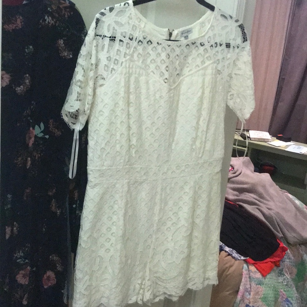BRAND NEW White lace romper